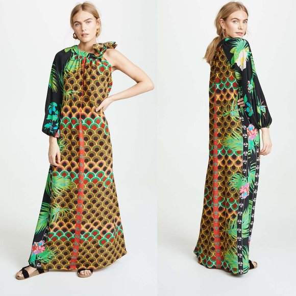 NWT size M Cynthia Rowley Jungle Paradise Offshore One Sleeve Dress 100%… - Picture 1 of 6